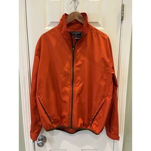 Vintage Y2K Polo Sport Ralph Lauren Orange Full Zip Windbreaker Jacket Mens Sz L